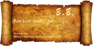 Baricz Beáta névjegykártya
