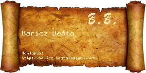 Baricz Beáta névjegykártya